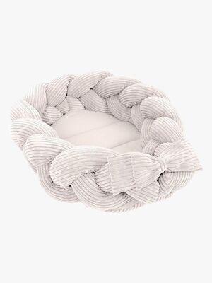 MeowBaby Aesthetic Babynest med Flettet Beskyttelse, Ecru