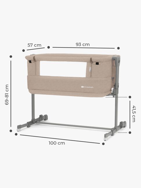 Kinderkraft NESTE GROW Bedside Crib, Beige