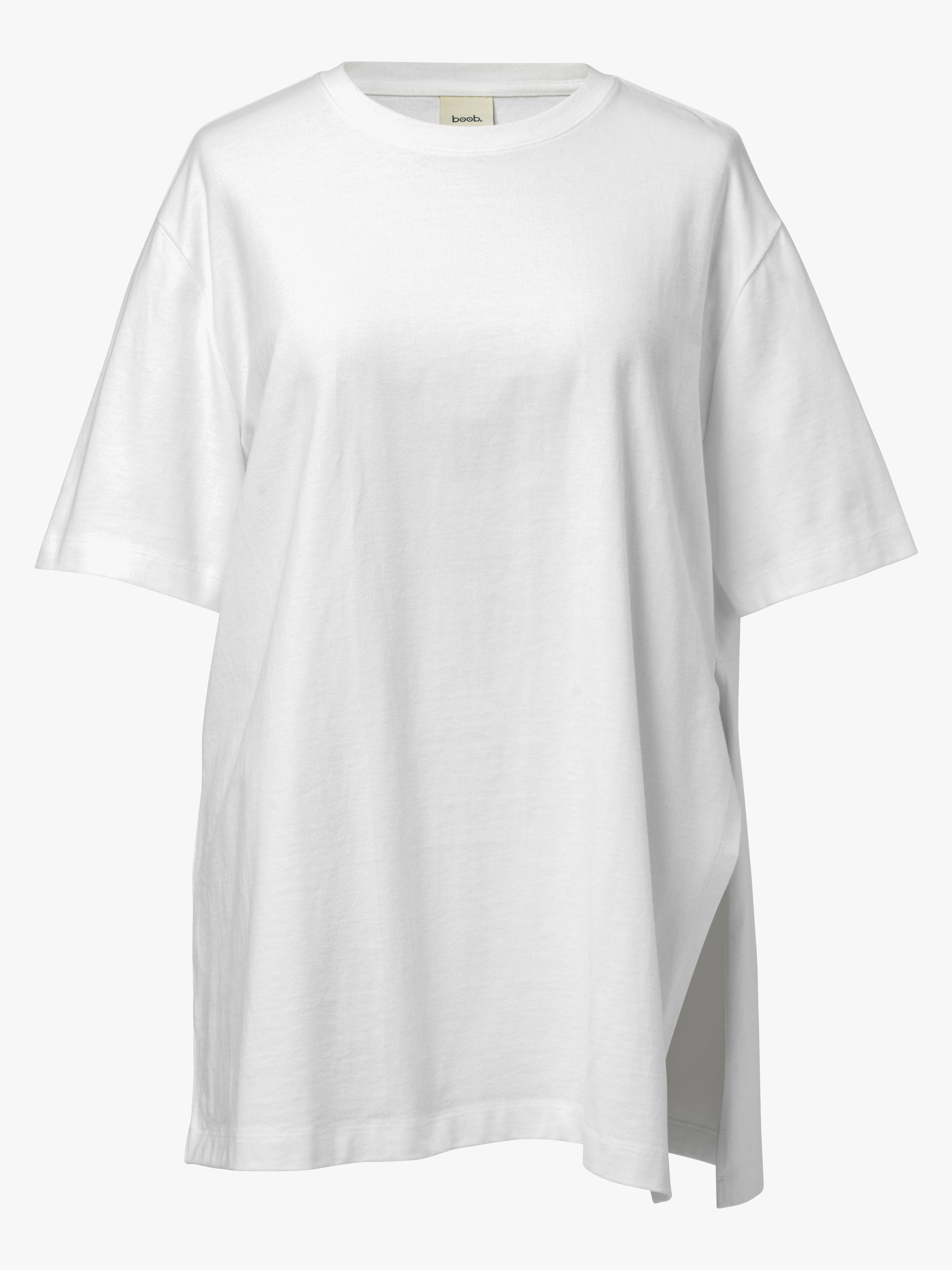 Boob Oversized T-shirt med Slids, White, XL-XXL