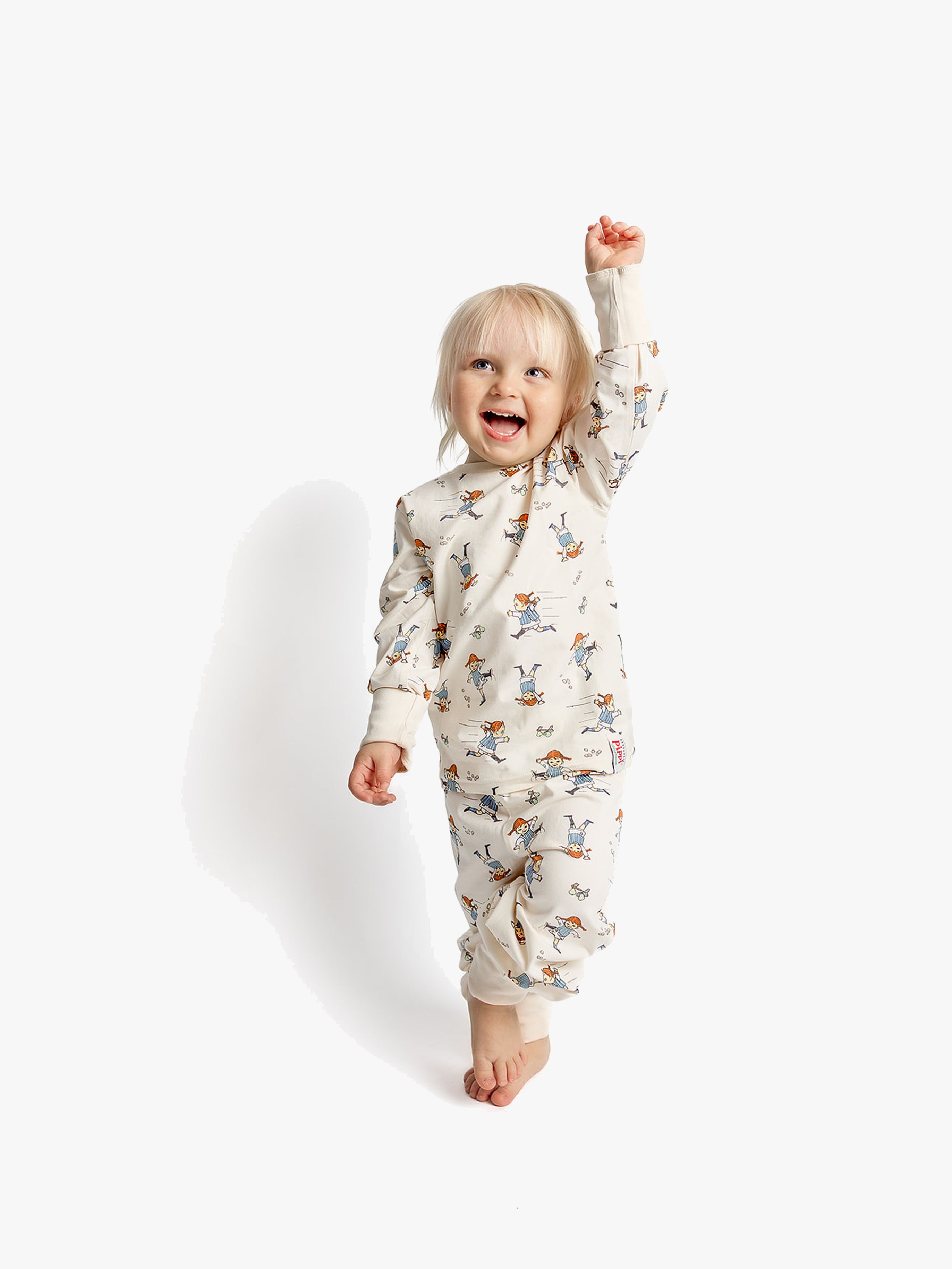 Geggamoja Todelt Pyjamas Pippi Langstrømpe, Beige, 110-116
