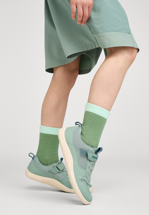 Reima Telmin Jr Barefoot Sneakers, Stone Green