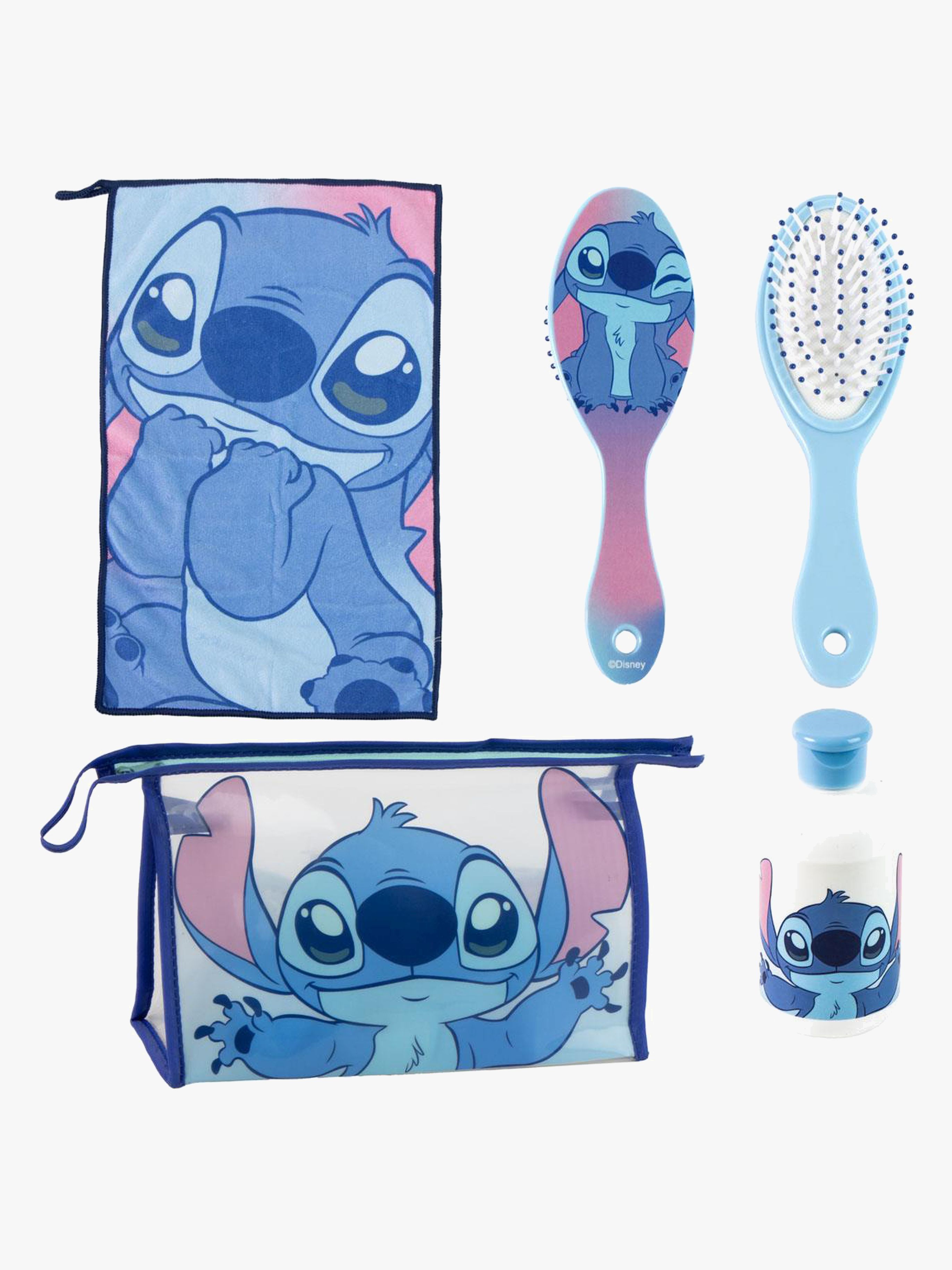 Disney Stitch Toilettaske med Håndklæde Hårbørste &  Flaske