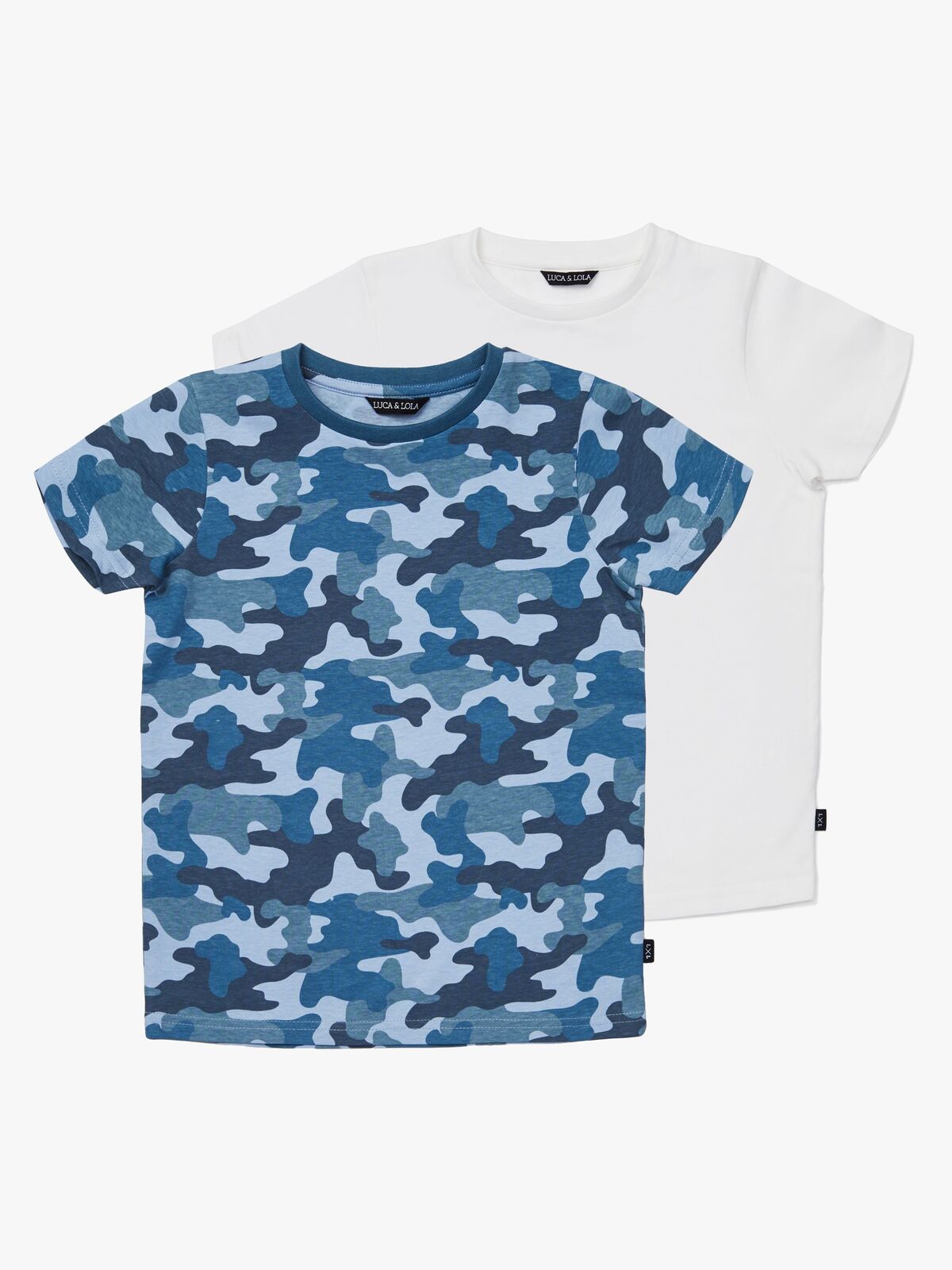 Luca & Lola San Marino T-Shirt 2-pak, Blue Camouflage/White