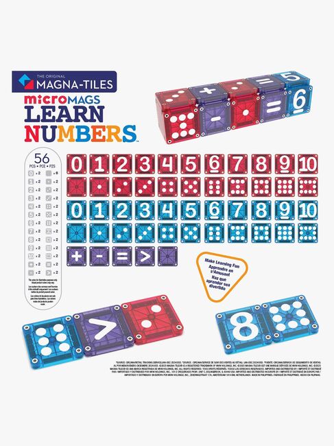 MAGNA-TILES MicroMAGS Lær At Tælle Byggesæt 56 Dele