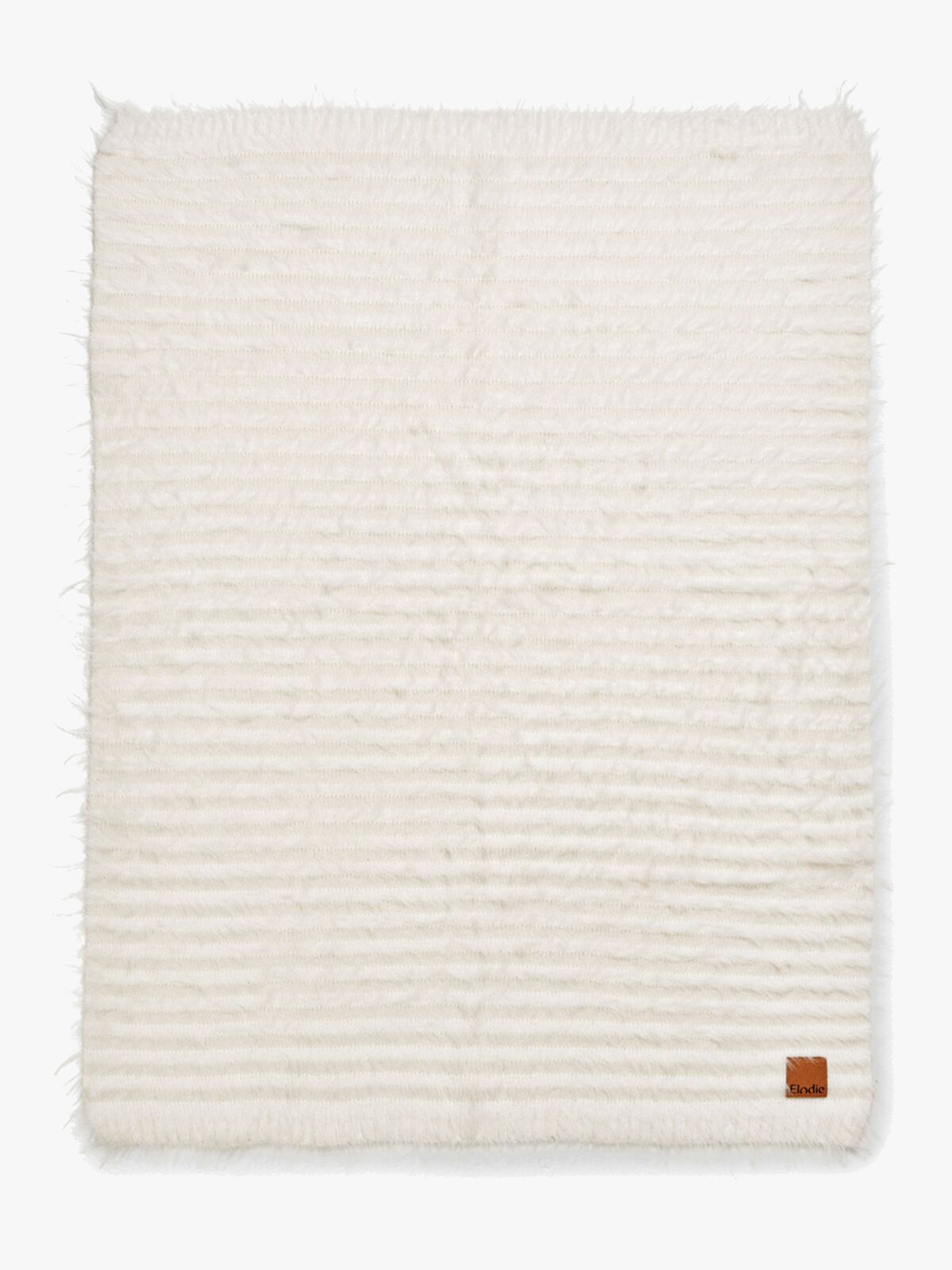 Elodie Furry Knit Tæppe, Vanilla White