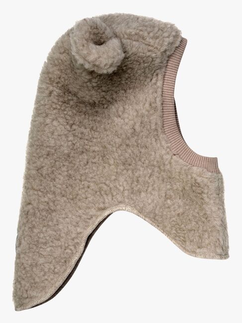 Huttelihut Teddy-elefanthue med Ører Merinould, Camel Melange