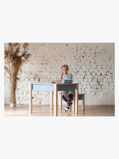 Family-scl Smart Opbevaring Bord med Stol, Dusty Blue