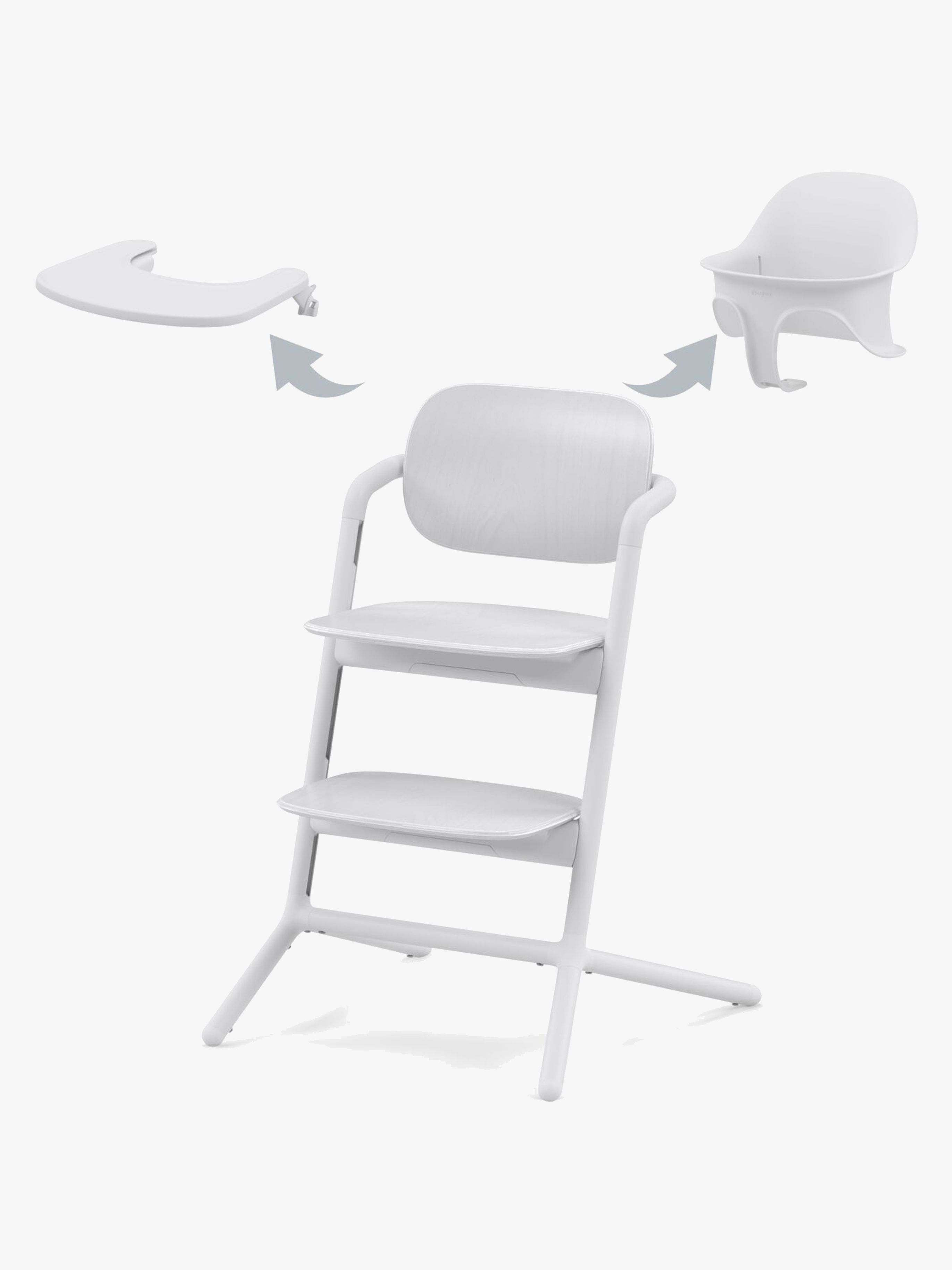 Cybex Lemo 3-in-1 Højstol inkl. Babysæt og Bakke, All White