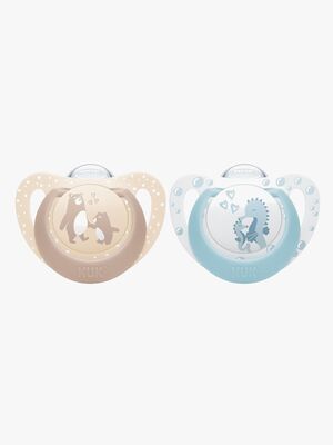 NUK First Choice Classic Sut 2-pak Str. 1, Bear/Seahorse