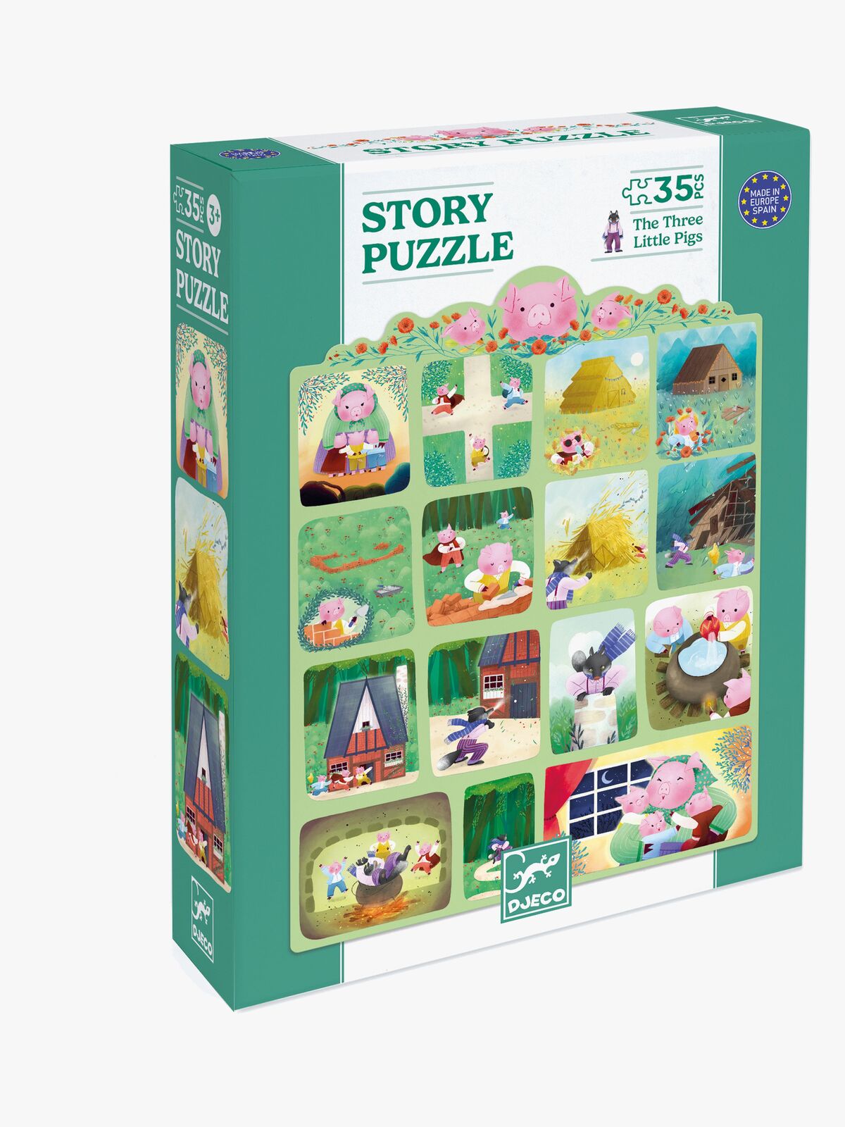 Djeco Puslespilssæt De Tre Små Grise 35 Brikker