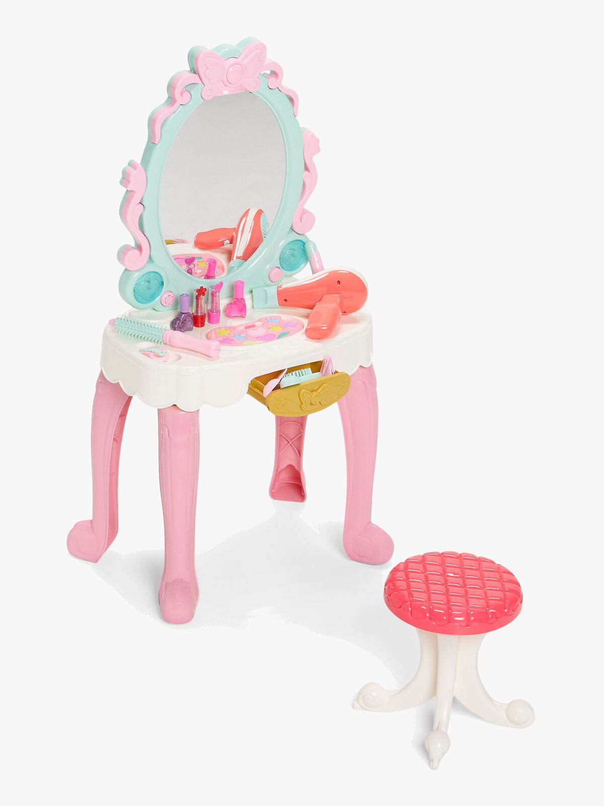 Cloudberry Castle Sminkebord m. Lyd & Lys, Lyserød