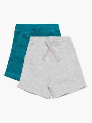 Luca & Lola Fabriano Shorts 2-pak, Grey Melange/Deep Lake 