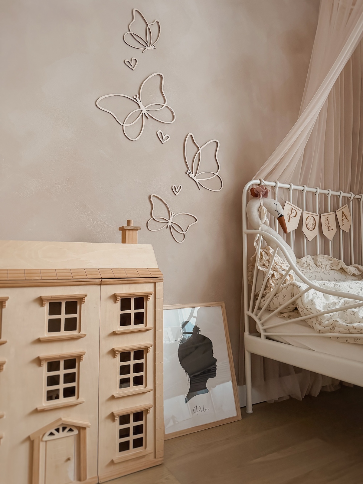 lis wycina Butterflies Vægdekoration Træ