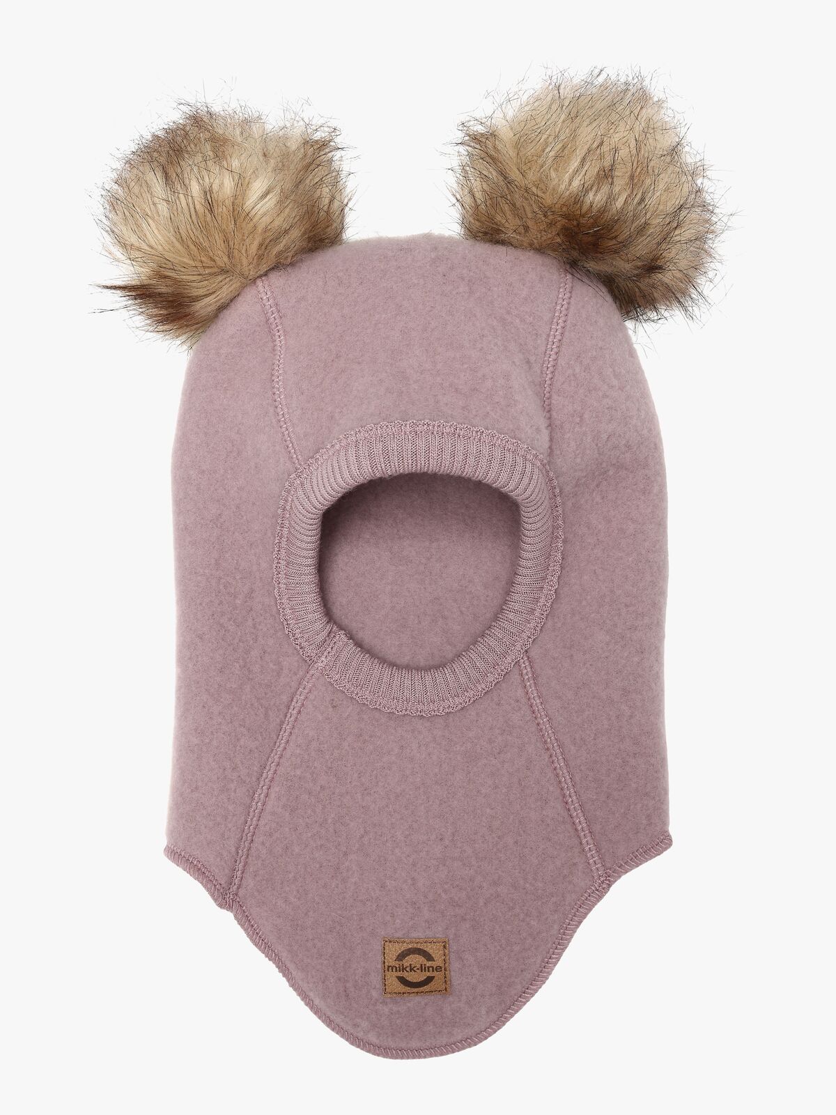 Mikk-Line Elefanthue Merinould med Pomponer, Twilight Mauve