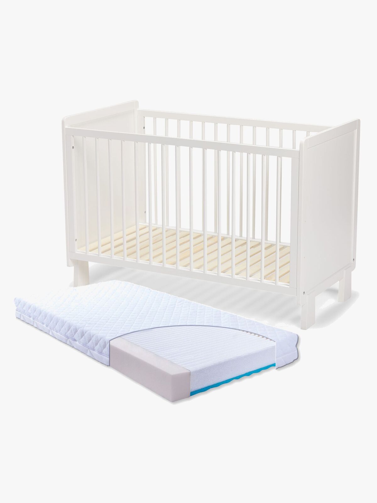 JLY ALMA Heaven Tremmeseng med Babymatex Madras Carpathia 60x120, Hvid