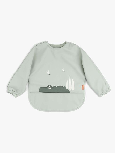 Done By Deer  Langærmet Hagesmæk med Lomme Croco, Green