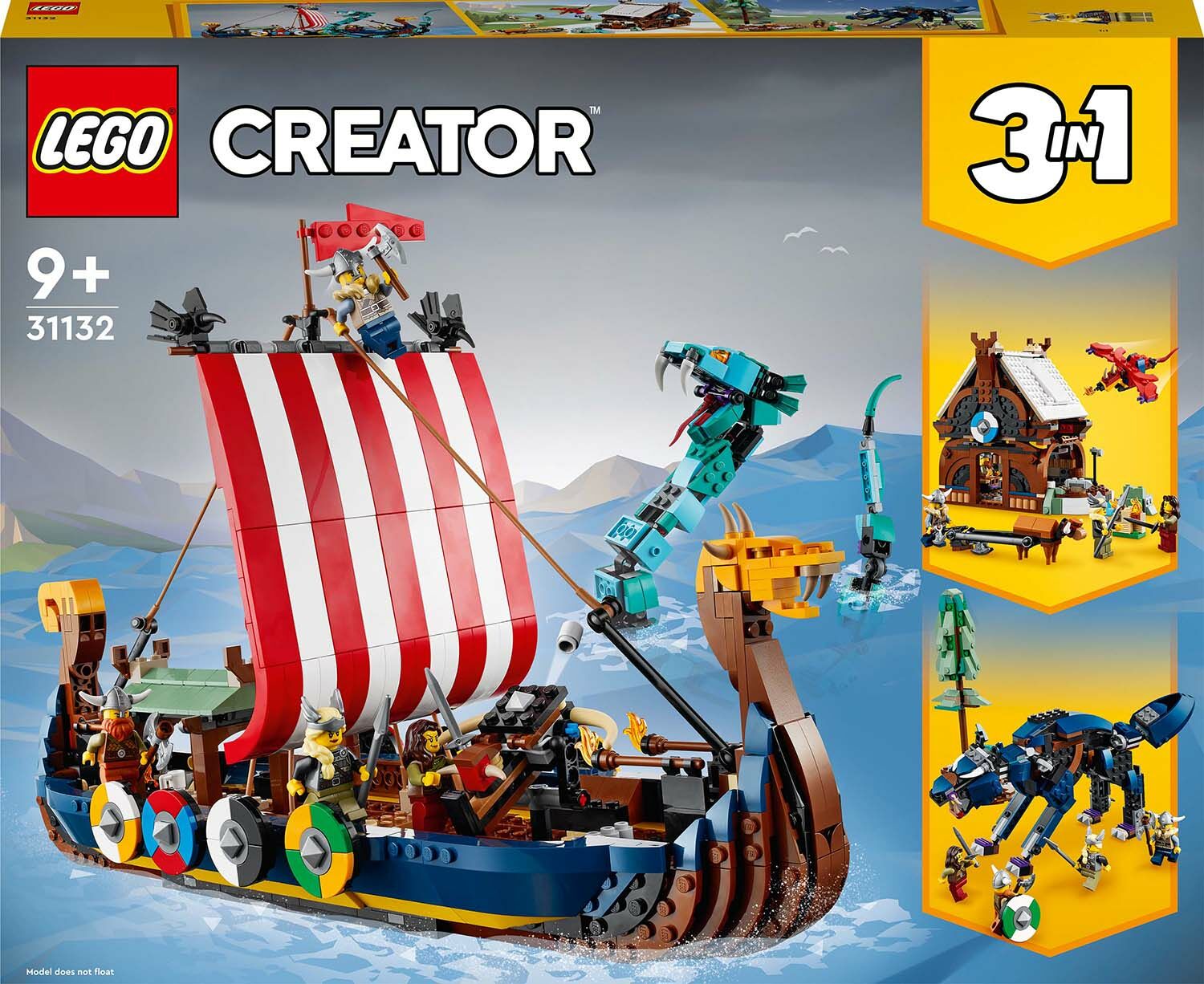 Tidlig Alert krans Køb LEGO Creator 31132 Vikingeskib Og Midgårdsormen | Jollyroom