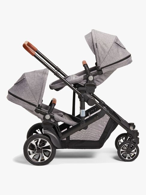 Beemoo Maxi 4 Twin Søskendevogn, Grey Melange/Black