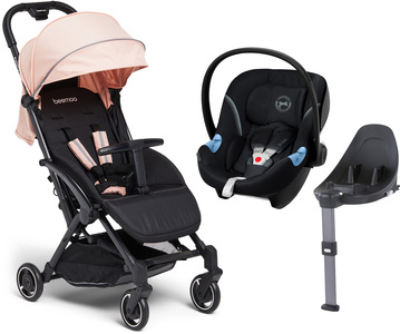 Beemoo Easy Fly Lux 2 Klapvogn inkl. Cybex Aton M, Mellow Rose