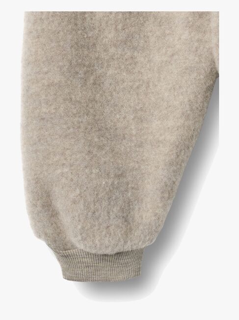 Wheat Kinnie Uldfleecebukser Merinould, Khaki Melange