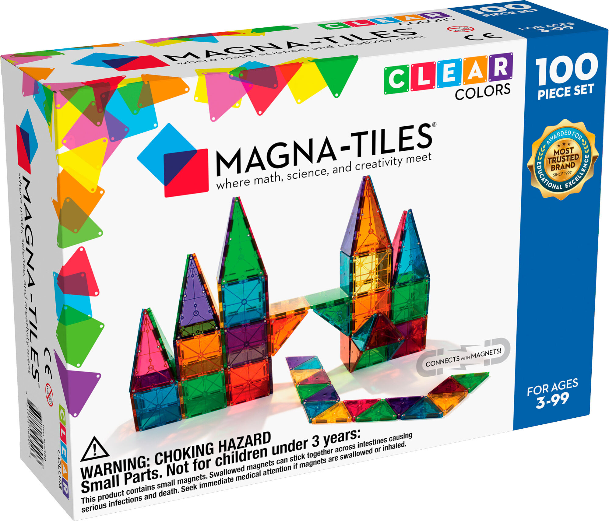 Magna-Tiles Byggesæt Clear colors 100 Brikker