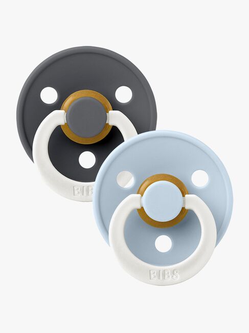 BIBS Sut Colour 2-pak Latex Størrelse 1, Iron Glow/Baby Blue Glow