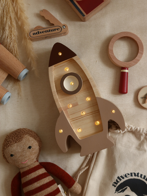 Little Lights Mini Lampe Rumraket, Cappucino