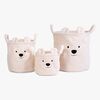 Childhome Opbevaringskurv 3-pak Teddy, Offwhite