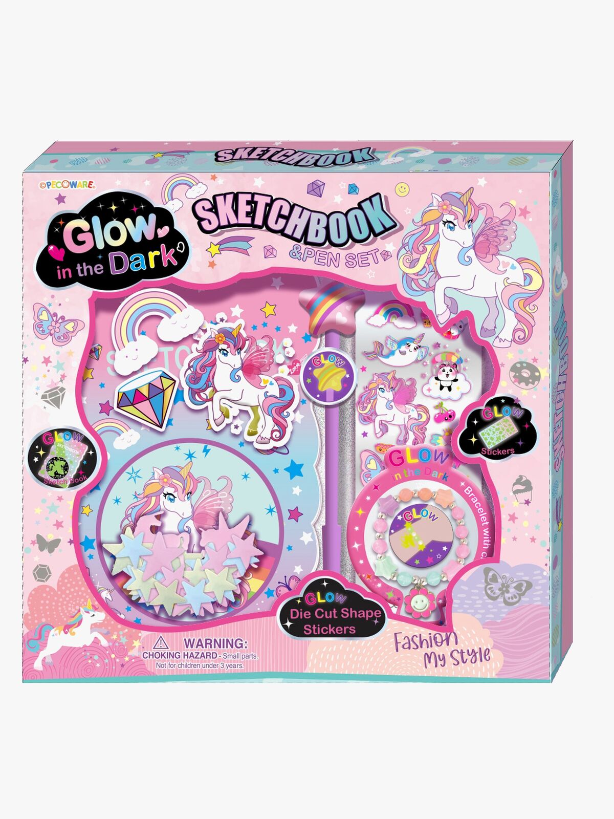 Alrico  Notesbog Glow in the Dark med Tilbehør