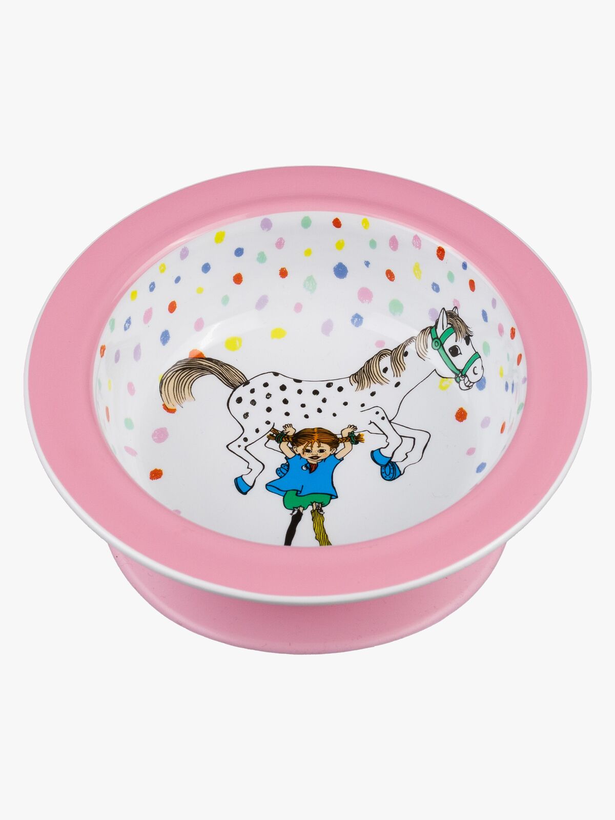 Pippi Langstrømpe Fødselsdag Tallerken med Sugekop, Pink