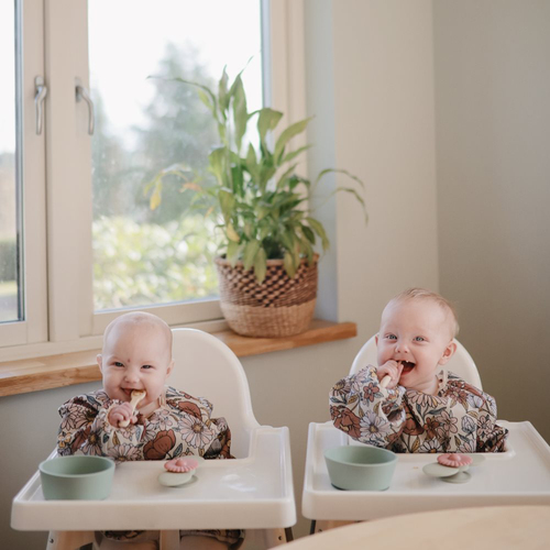 Mushie  Langærmet Hagesmæk, Retro Flowers