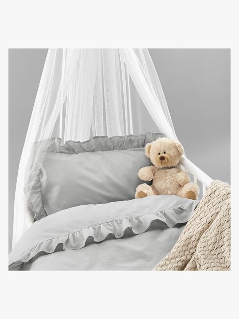 Borganäs Sengesæt Tremmeseng Flæser 130x100, Grå