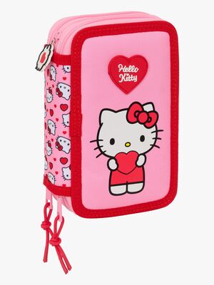 Hello Kitty  Fyldt Penalhus med 3 Rum 37 Dele, Pink
