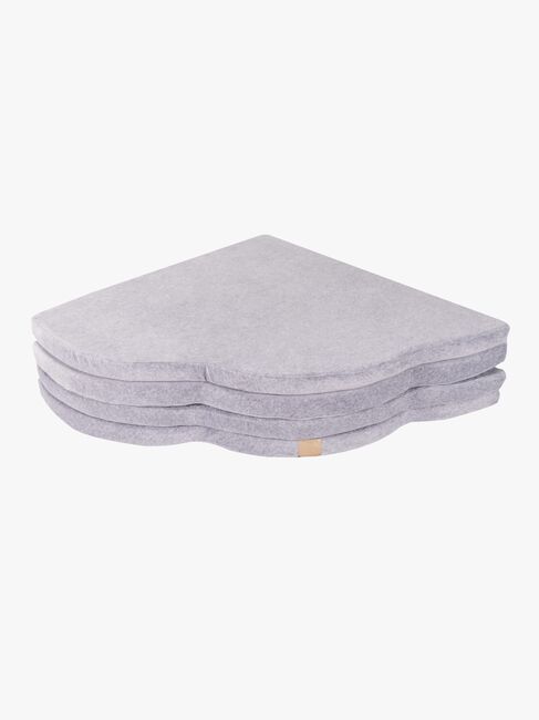 Meowbaby Foam Sammenklappelig Legetæppe Velour 160x160, Lysegrå
