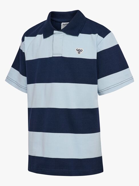 Hummel JR Loose Striped Polo, Dress Blue