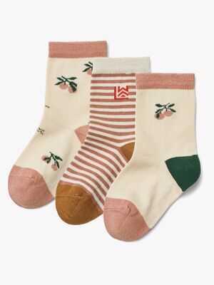 LIEWOOD Silas Strømper 3-pak, Peach sea shell mix