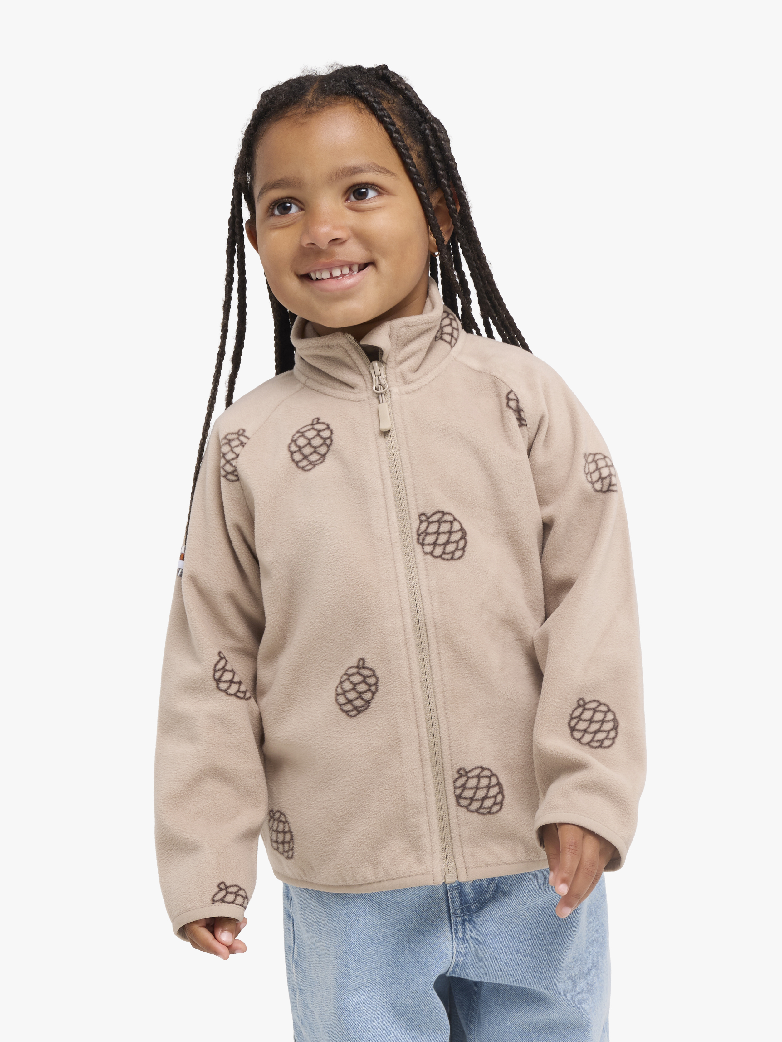 Nordbjörn Svanvik Fleecetrøje, Beige, 86-92