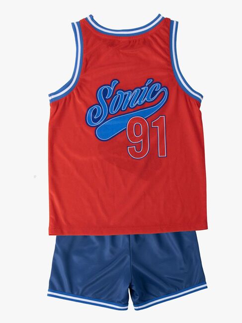 Sonic Tanktop & Shorts Sportsgrene Sæt, Blå/Rød