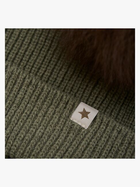 Huttelihut Hue Merinould med Pomponer Alpaka, Beetle