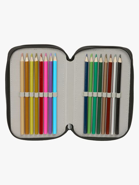 One Piece  Fyldt Penalhus med 3 Rum 37 Dele, Sort