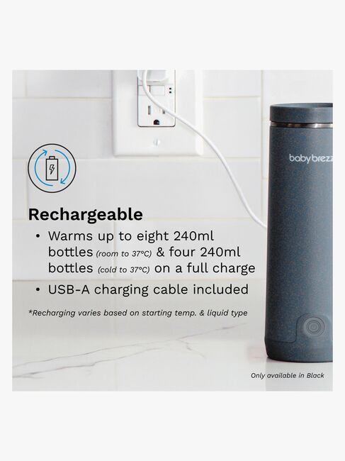 Baby Brezza Superfast Portable Flaskevarmer, Black