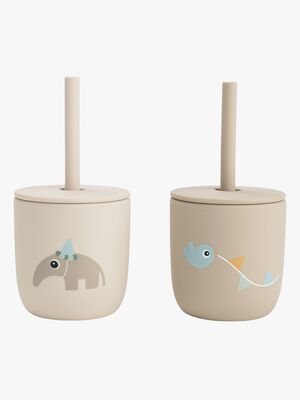 Done By Deer Celebration Sugerørskop Silikone 2-pak, Sand