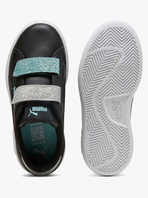 Puma Smash 3.0 Glitter Velcro V Infant Sneakers, Sort
