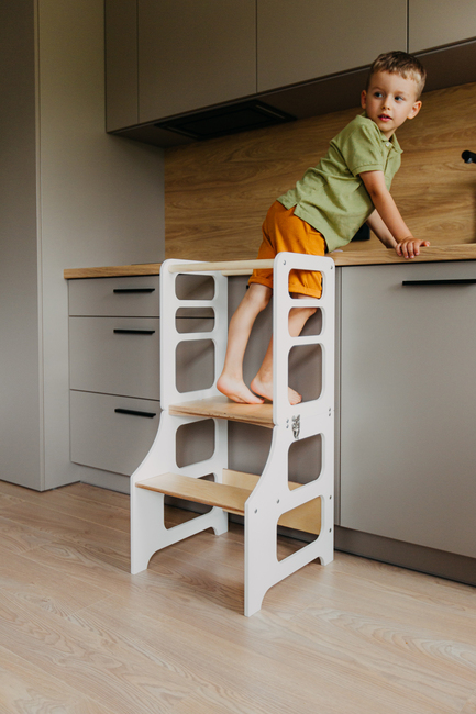 Duck Woodworks Sammenklappeligt Læringstårn, Hvid