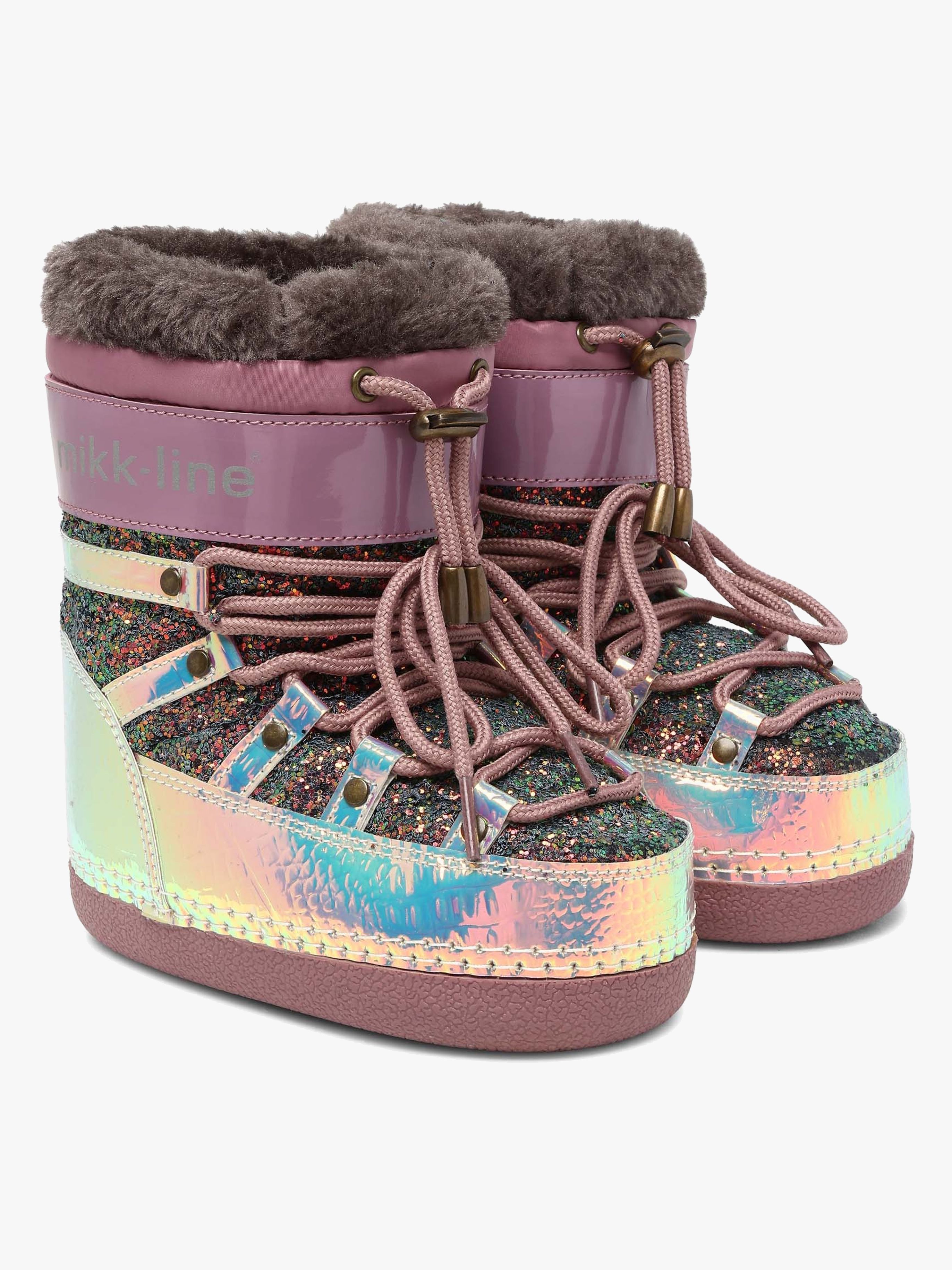 Mikk-Line Glitter Vinterstøvler, Rose Brown, 35-37