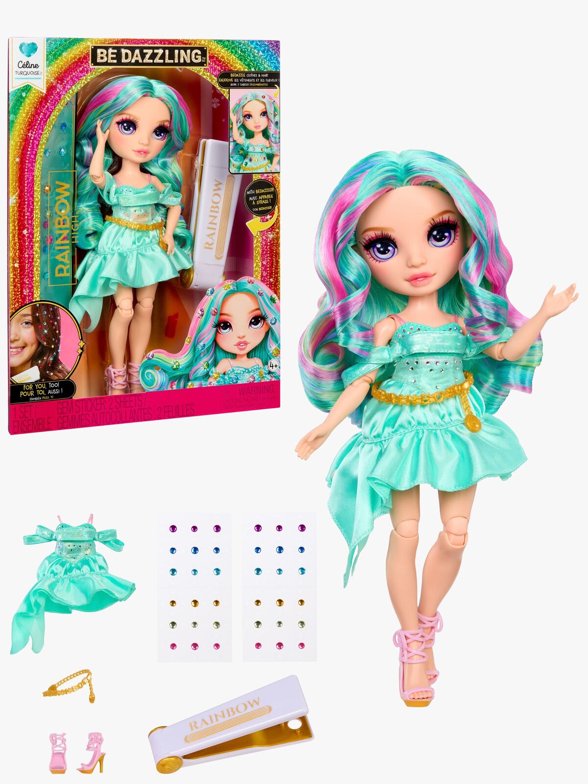 Rainbow High Be Dazzling Celine Turquoise Modedukke, Teal
