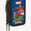 Marvel Avengers  Fyldt Penalhus med 3 Rum 37 Dele, Blå