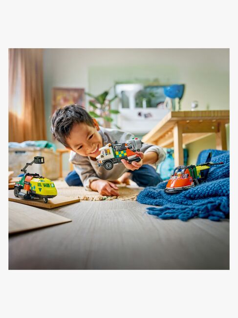 LEGO City 60505 Remix – Fly, servicevogn og luftpudebåd