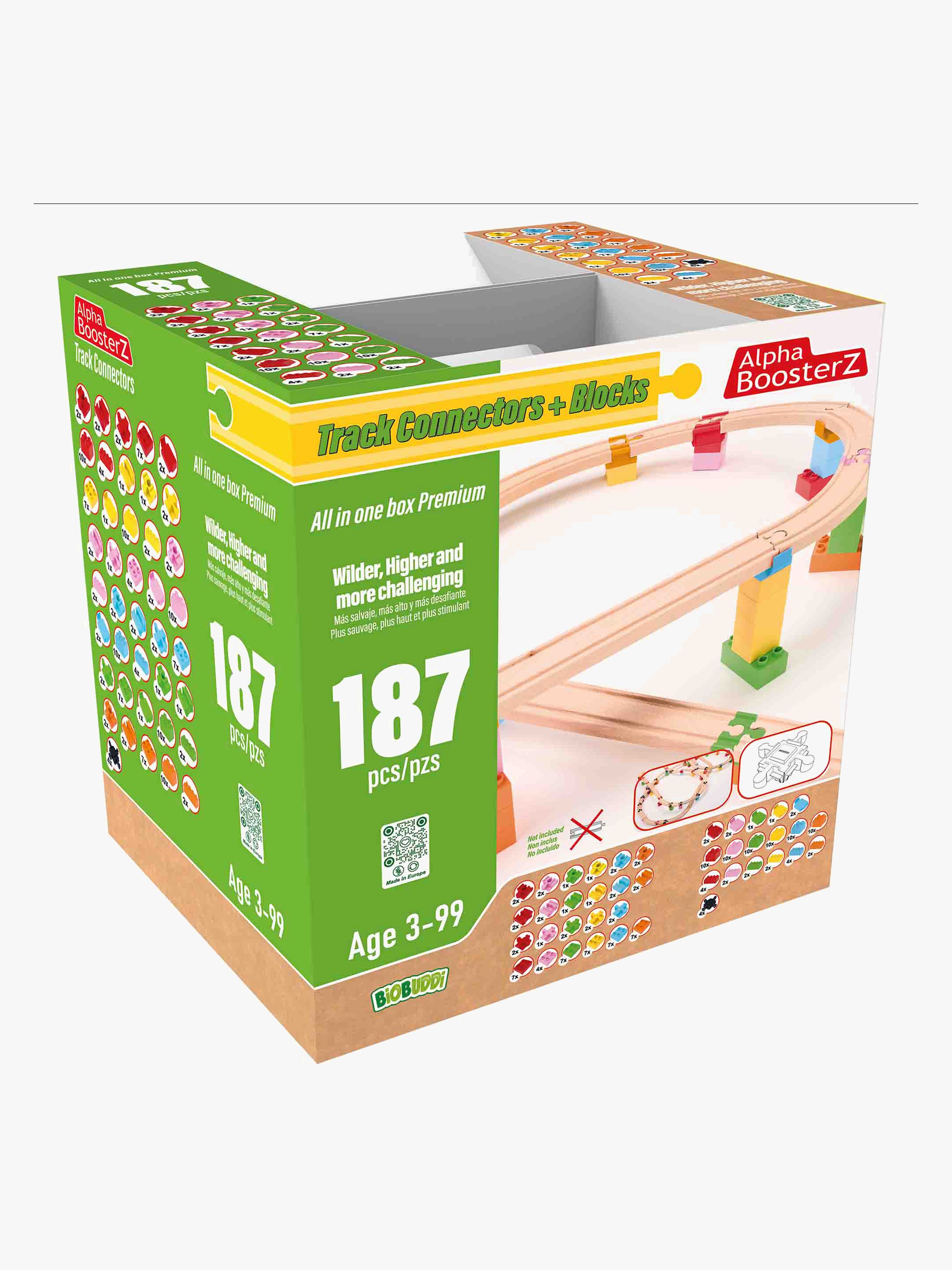 Alpha BoosterZ Track Connectors All In One Block Box Premium Byggesæt 187 Dele