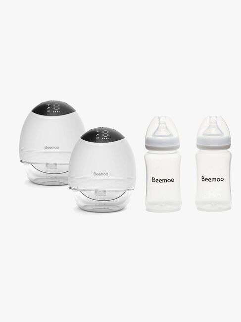 Beemoo CARE Wearable LED Elektrisk Brystpumpe Dobbelt inkl. Flasker 240 ml 2-pak